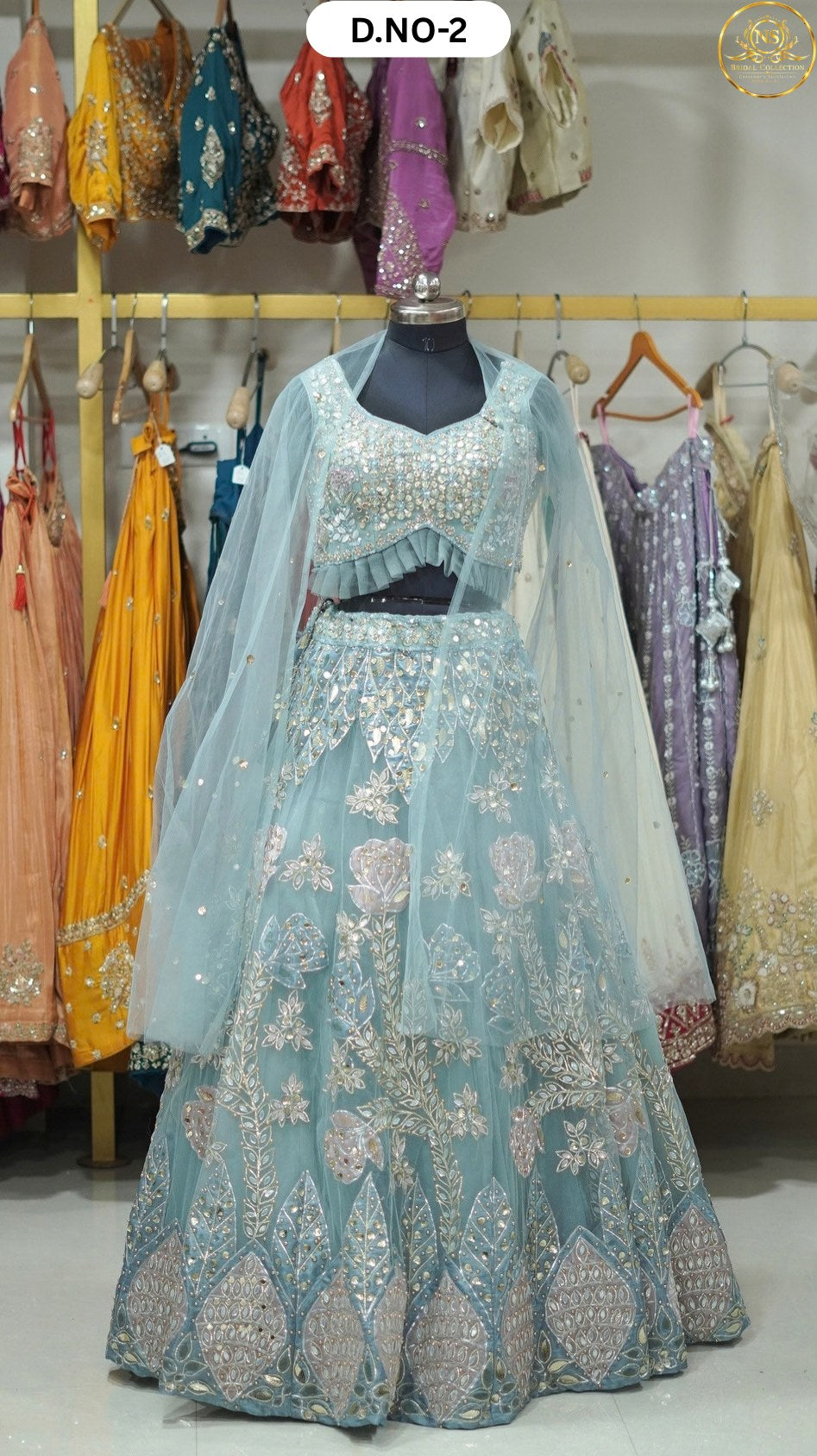Grey Carnival Lehenga – D.NO. 02 – NS Bridal & Groom Collection