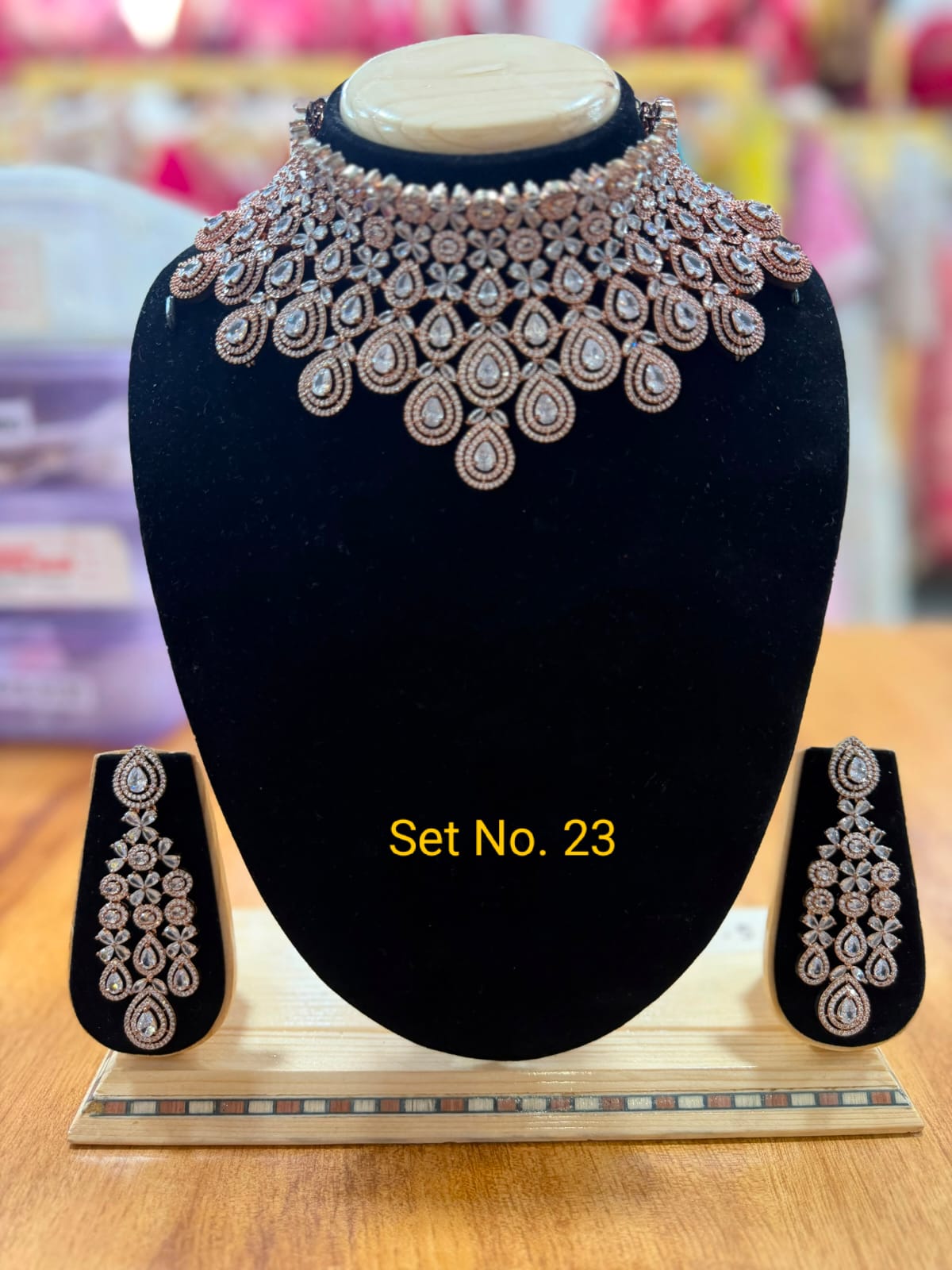 Elegant Rose Gold Statement Jewellery Set No - 23