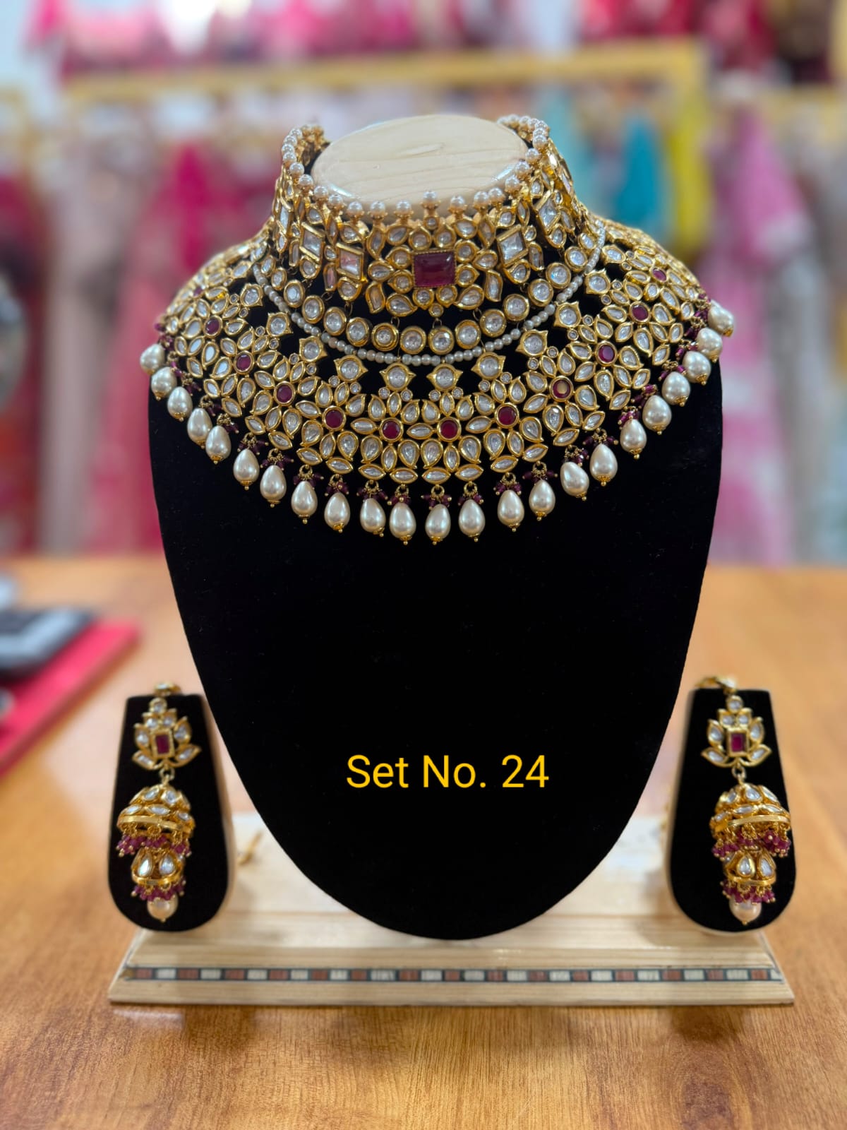 Royal Kundan Pearl Bridal Set No - 24