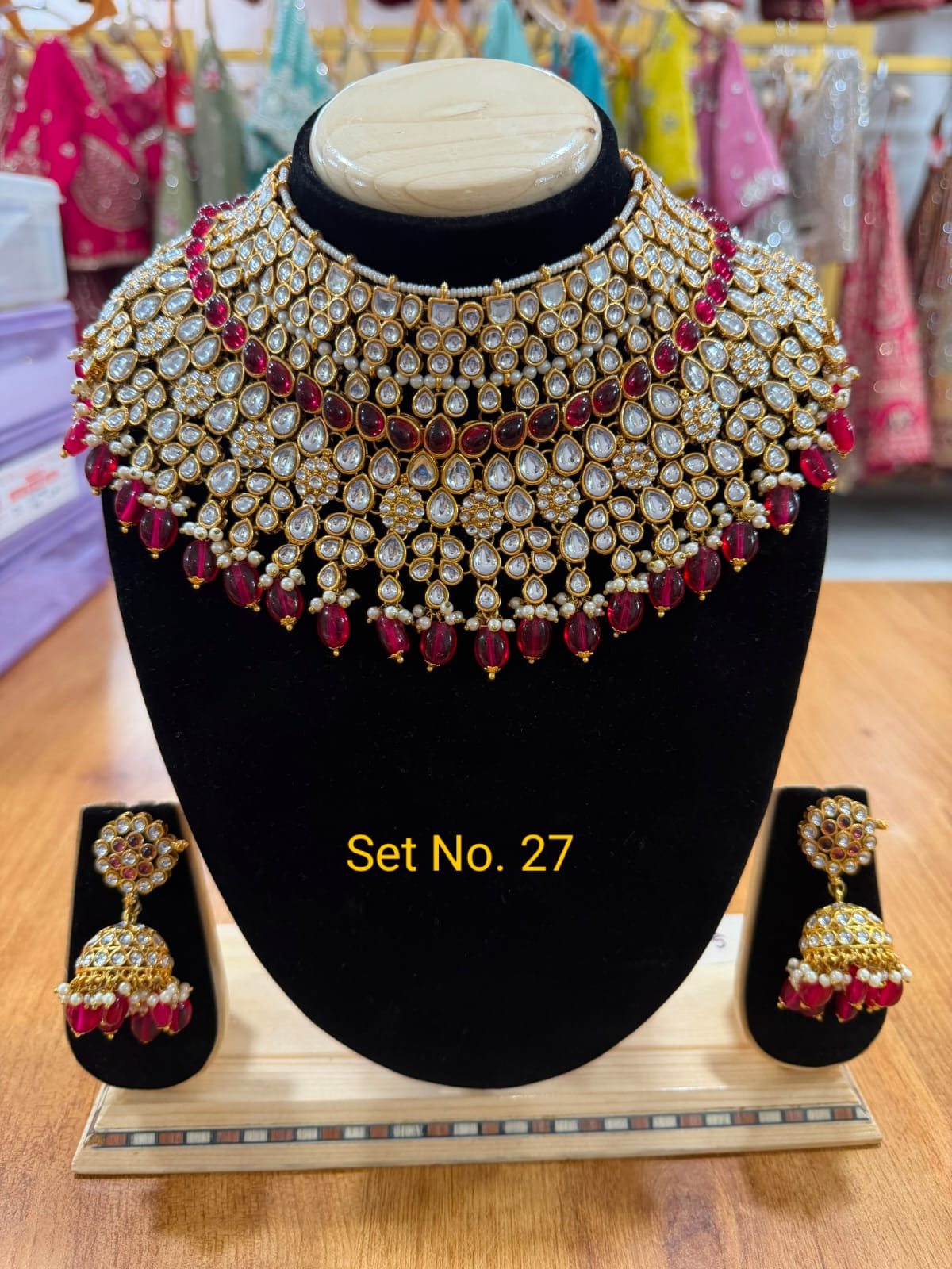 Royal Ruby Kundan Bridal Set No - 27