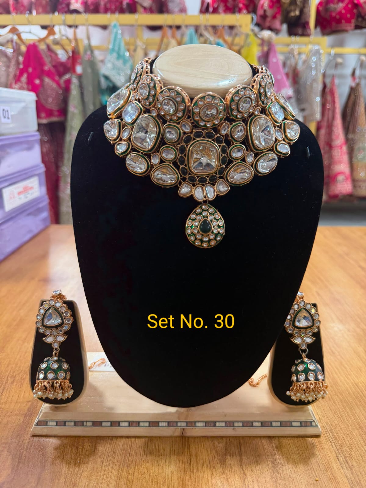 Royal Kundan Emerald Choker Set No - 30