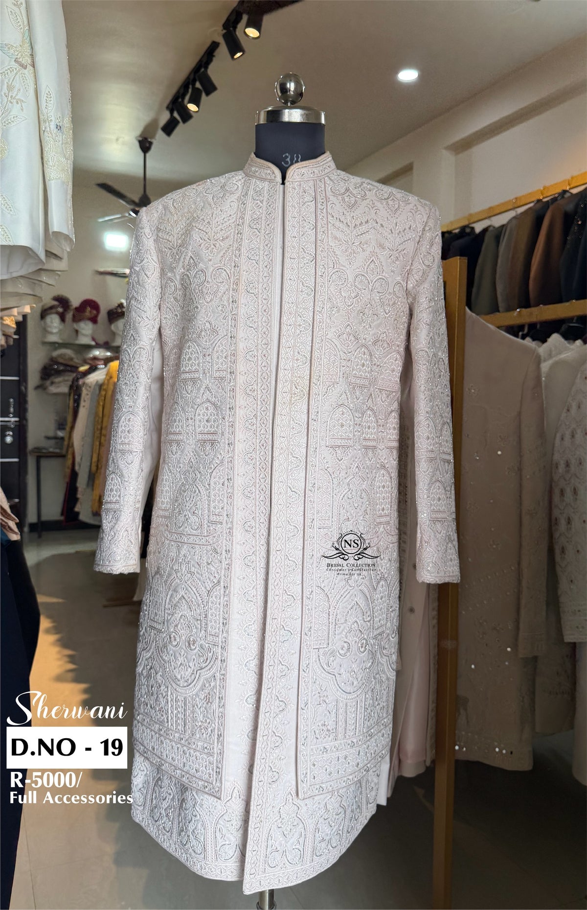 Rose Gold Labron Diamond Embellished Sherwani - D.NO. 19 for groom – NS Bridal & Groom Collection