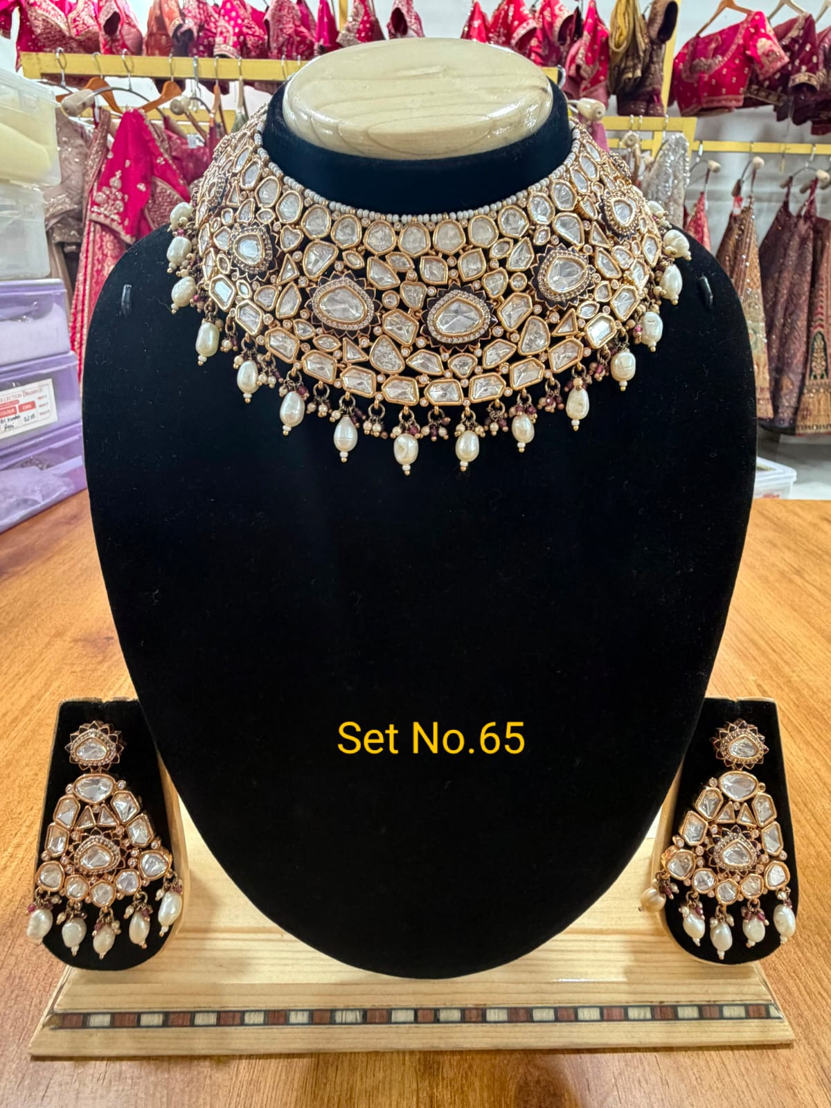 Regal Heritage Polki Choker Set with Pearl Fringe Set No- 65