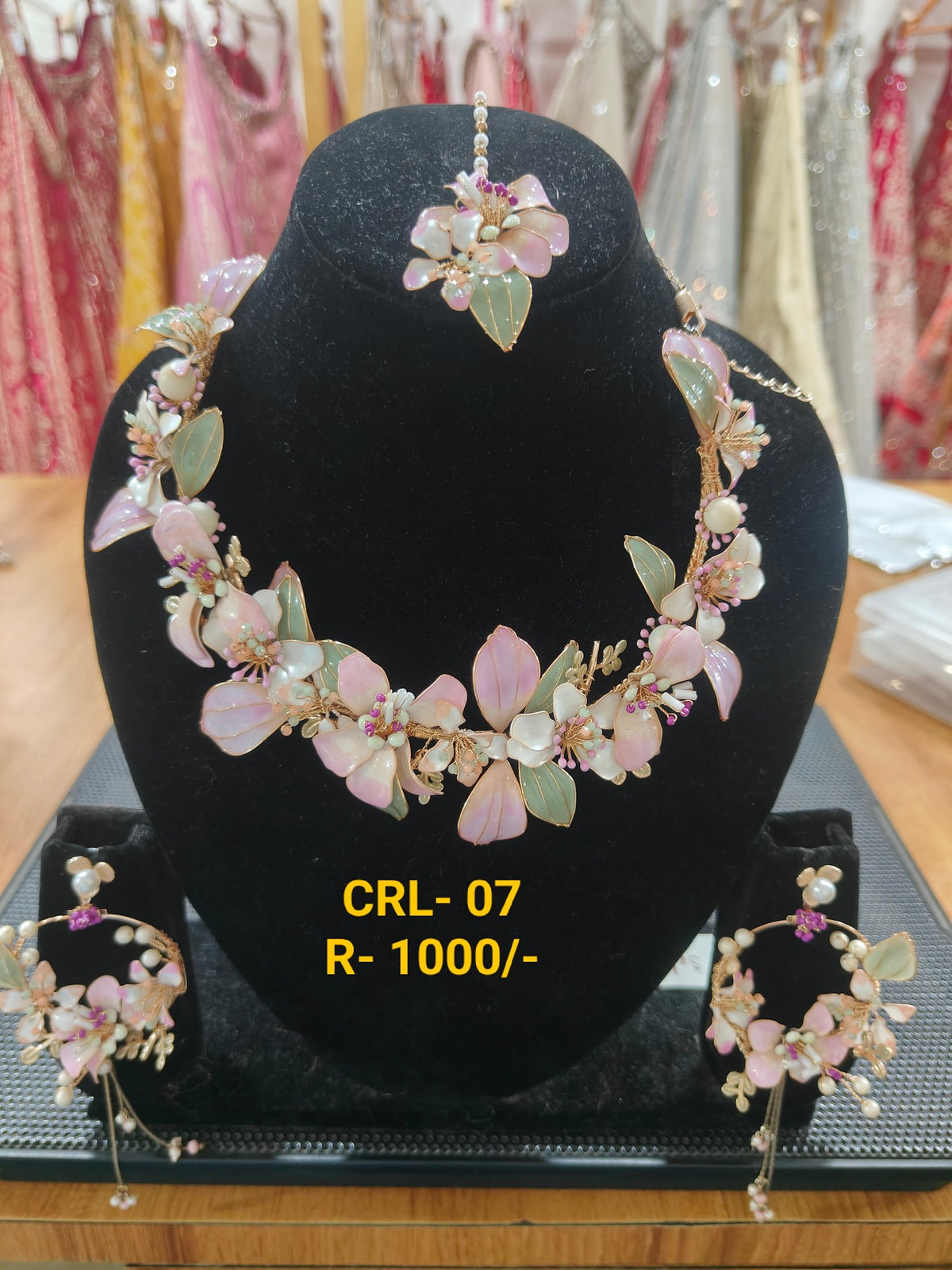 Rezin Art Levender Floral Jewellery Set – CRL-J-07 – NS Bridal & Groom Collection