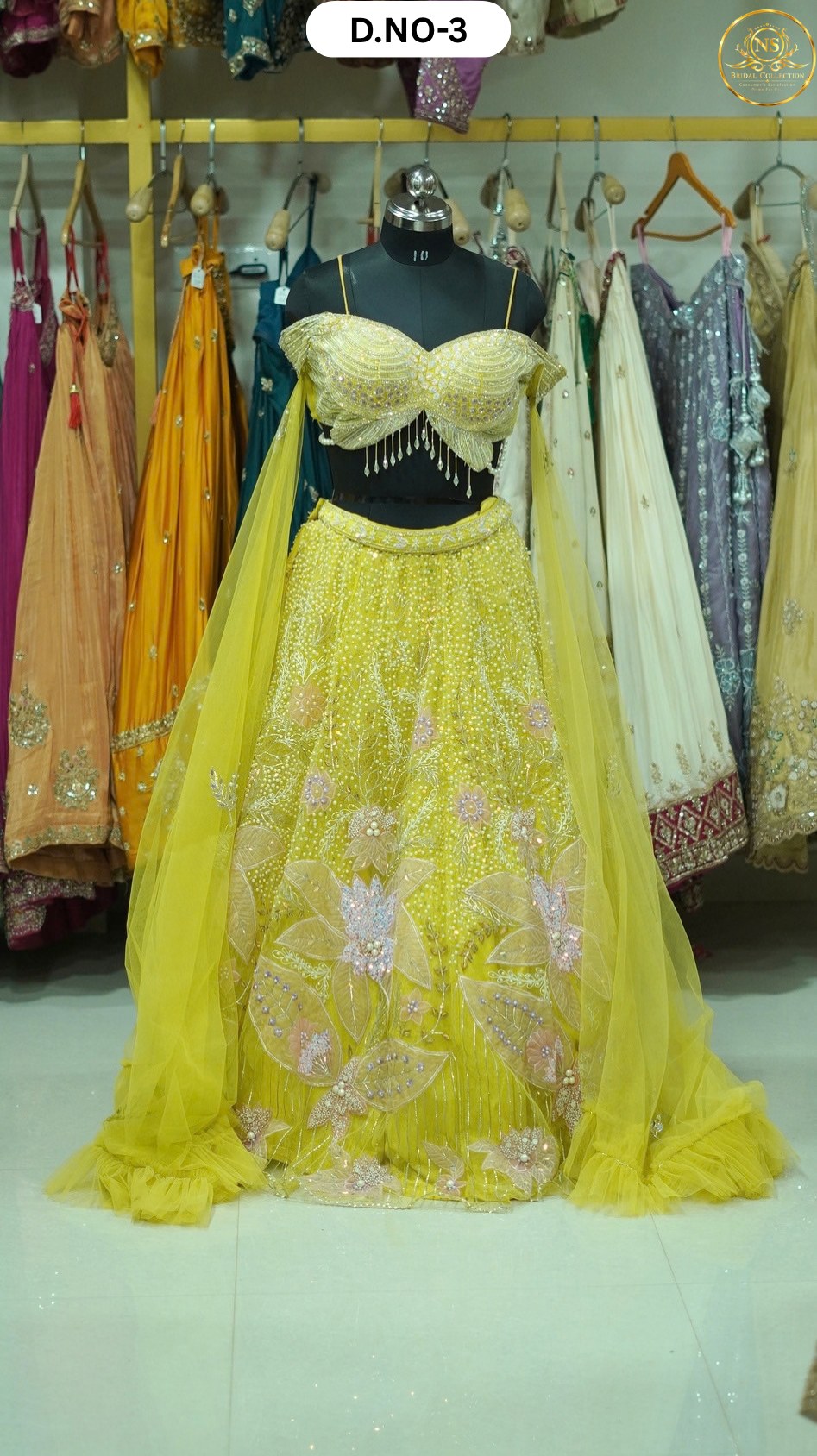 Yellow Carnival Lehenga – D.NO. 03 – NS Bridal & Groom Collection