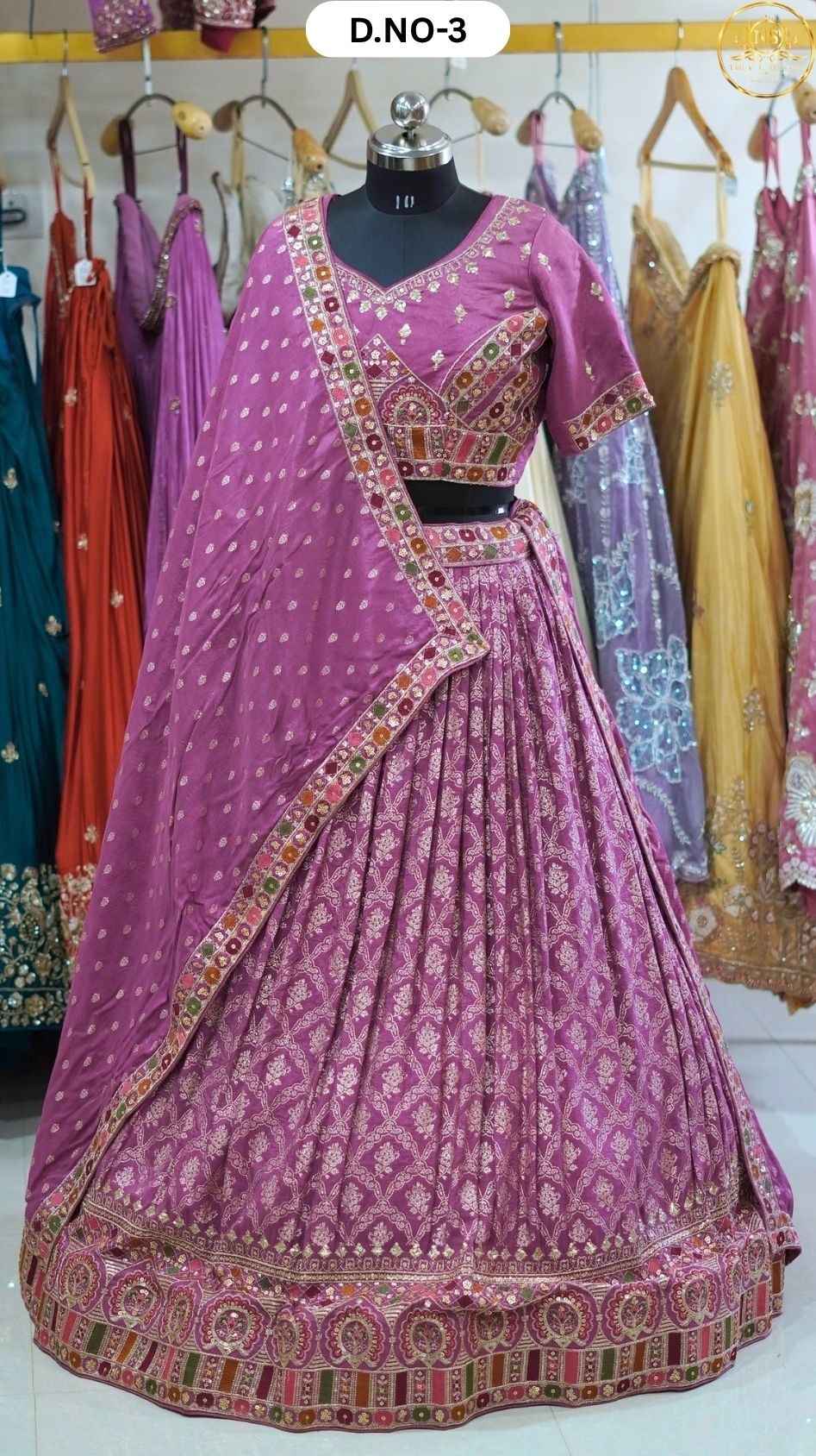 Wine Jaquard Sider Lehenga – D.NO. 03 – NS Bridal & Groom Collection