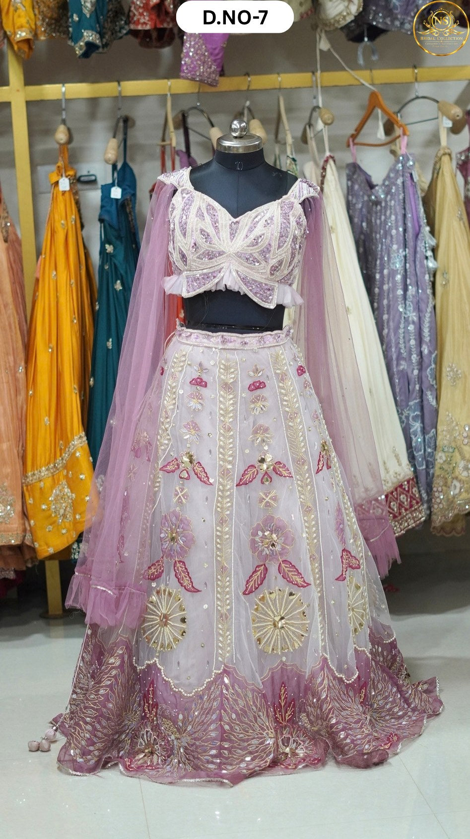 Pink Purple Carnival Lehenga – D.NO. 07 – NS Bridal & Groom Collection