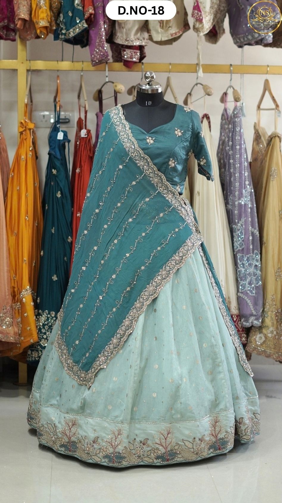 Sea Green Karni Sider Lehenga – D.NO. 18 – NS Bridal & Groom Collection