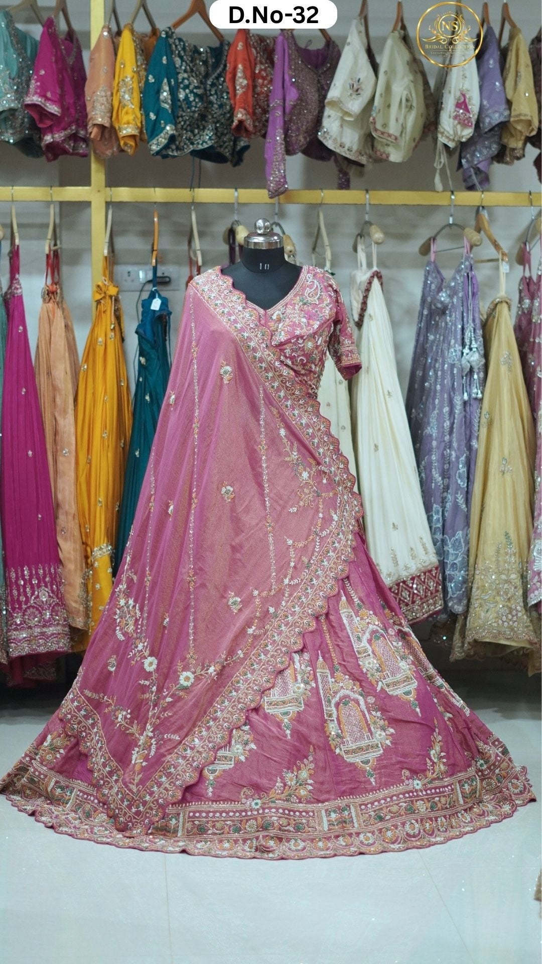Baby Pink Handwork Heavy Embroidered Bridal Lehenga - D.NO. 32 – NS Bridal & Groom Collection