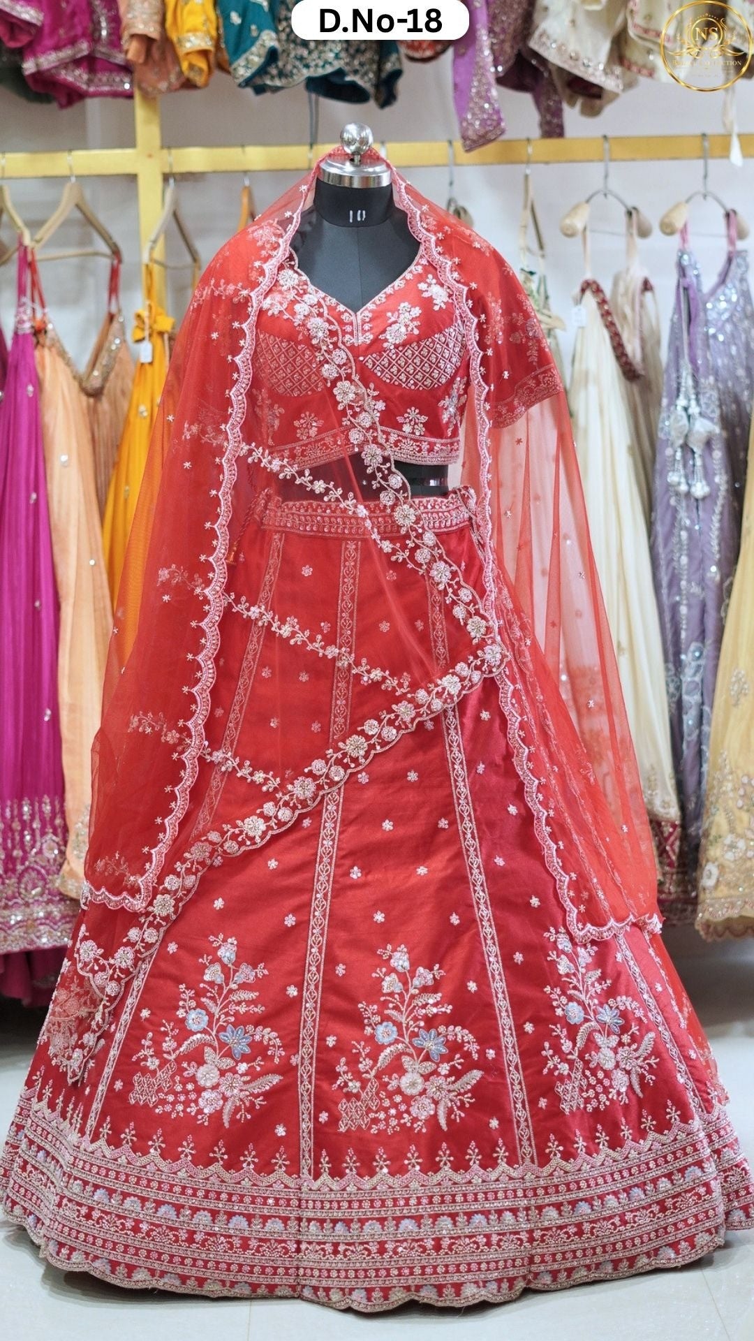 Red Embroidered Heritage Bridal Lehenga - D.NO. 18 – NS Bridal & Groom Collection