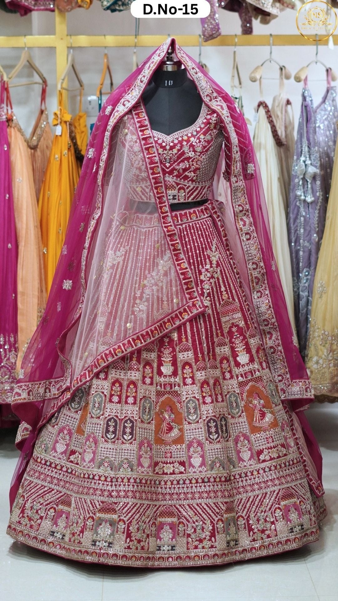 Light Pink Embroidered Heritage Bridal Lehenga - D.NO. 15 – NS Bridal & Groom Collection