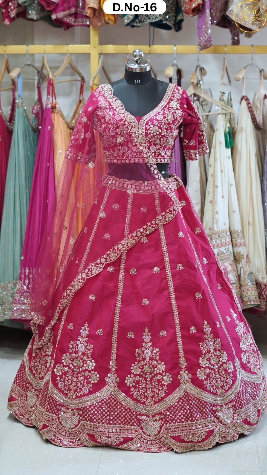Light Pink Embroidered Heritage Bridal Lehenga - D.NO. 16 – NS Bridal & Groom Collection