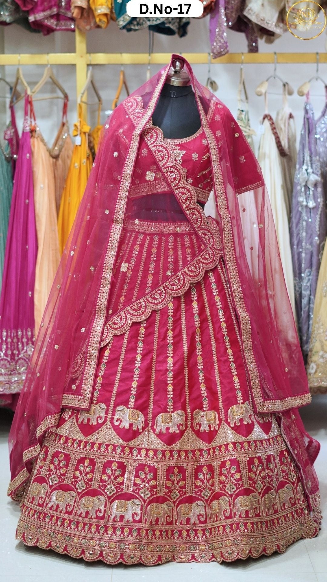 Hot Pink Embroidered Heritage Bridal Lehenga - D.NO. 17 – NS Bridal & Groom Collection