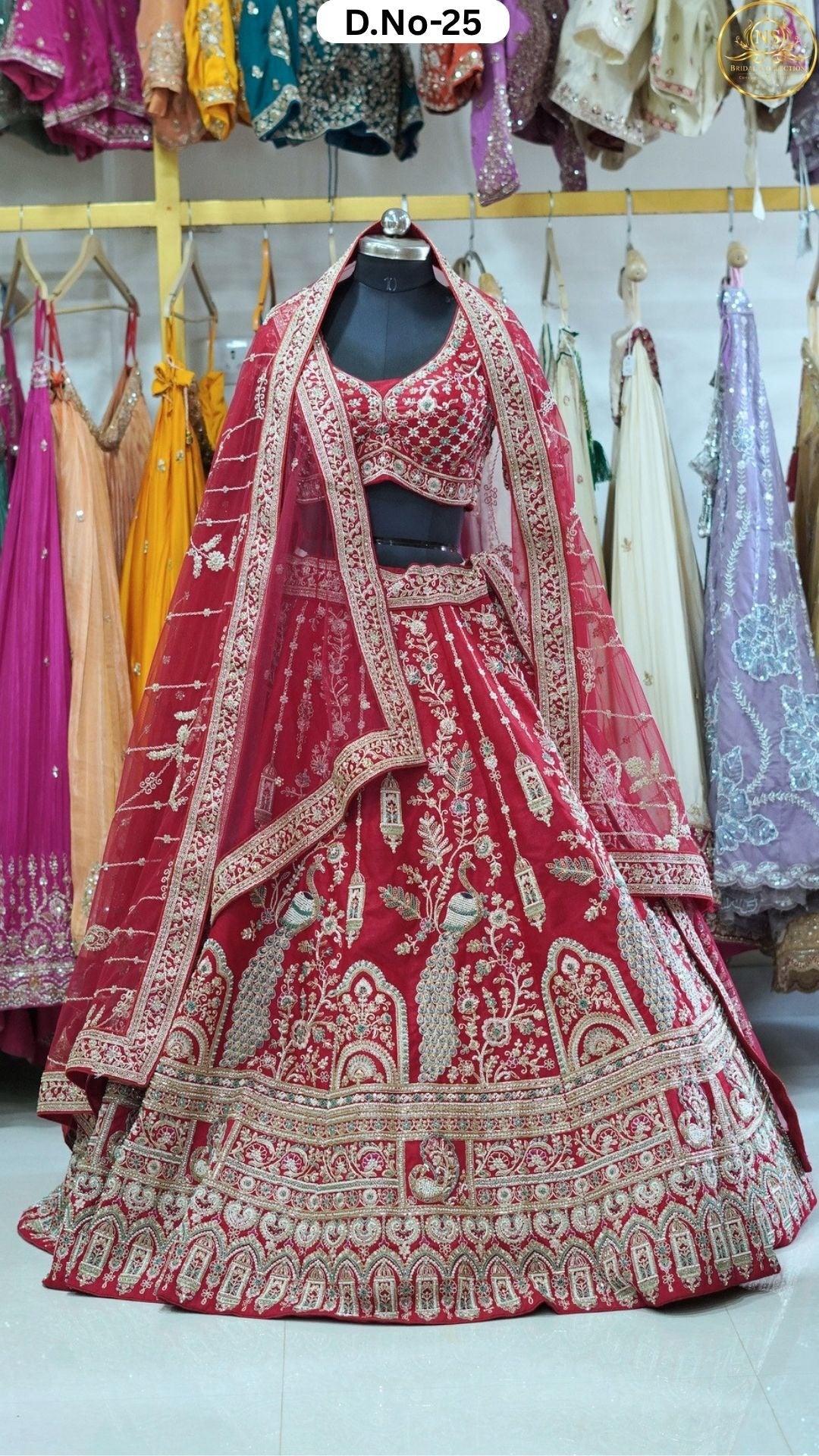 Red Embroidered Heritage Bridal Lehenga - D.NO. 25 – NS Bridal & Groom Collection