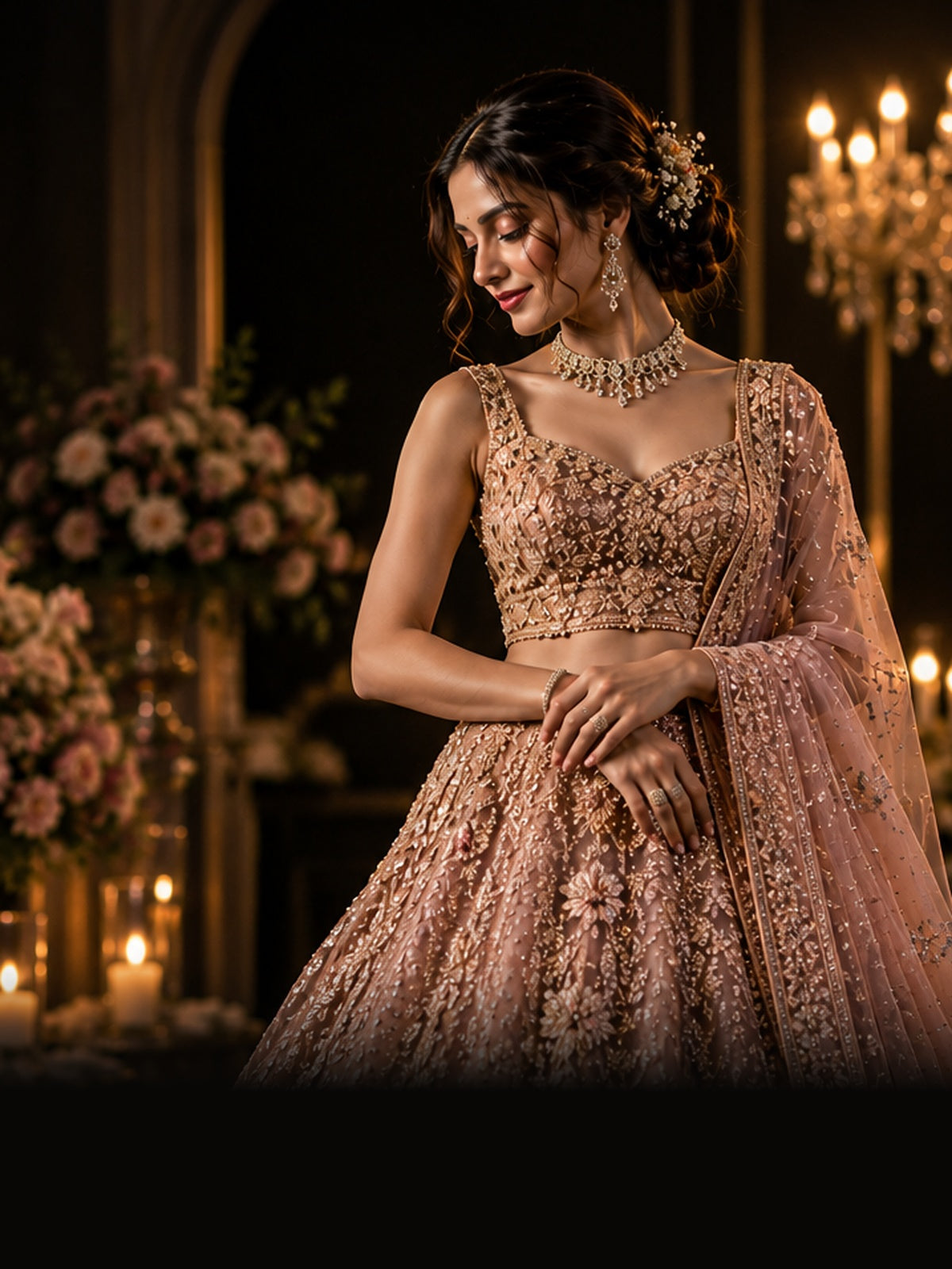 NS Bridal crop_top_lehenga Fashion Model