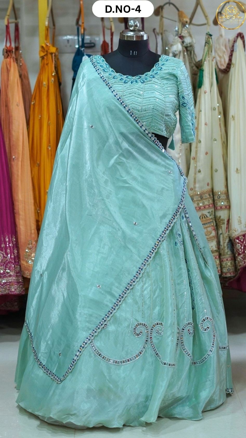 Pista Green Couple Sider Lehenga – D.NO. 04 – NS Bridal & Groom Collection