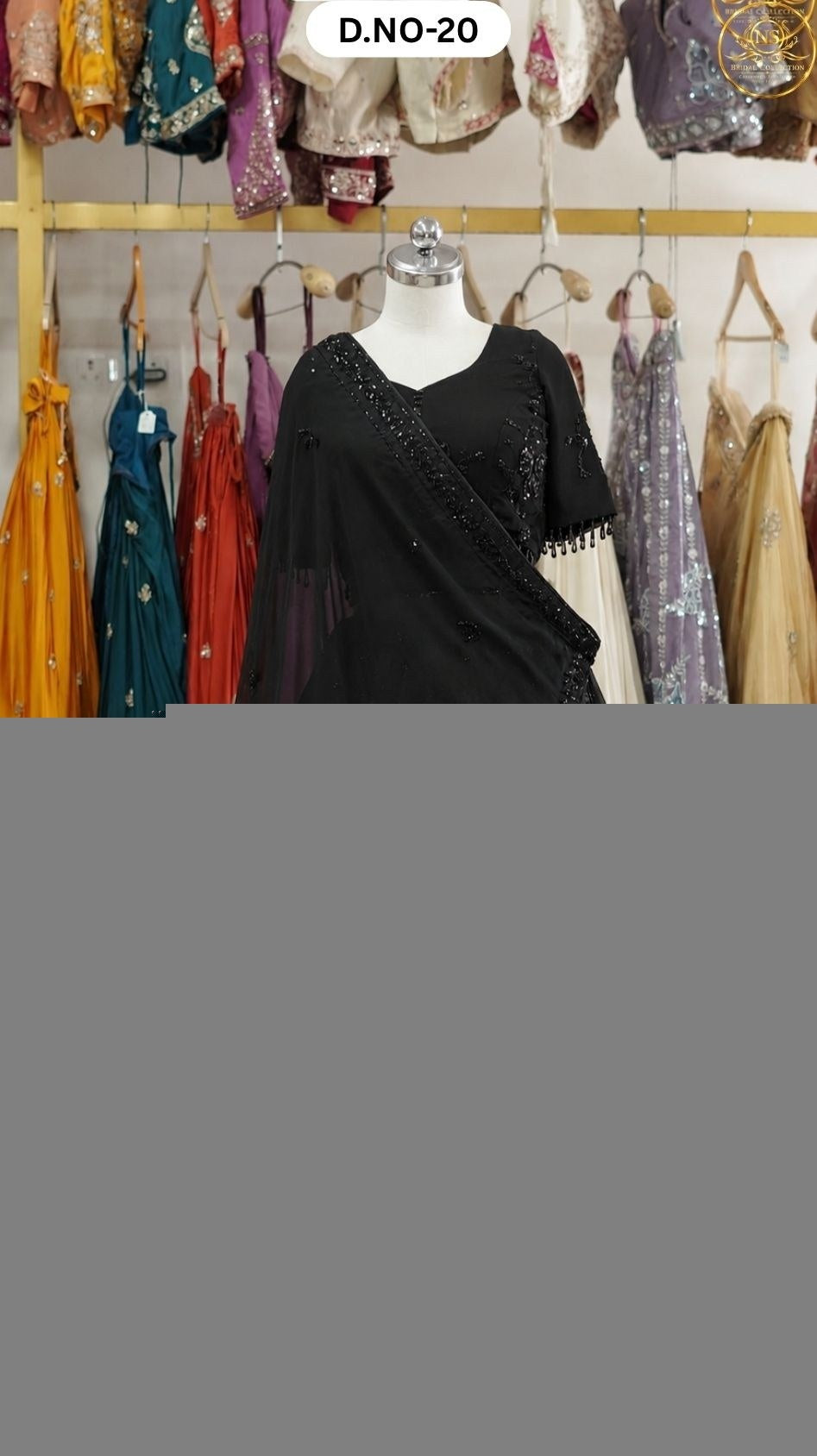 Black Handwork Sider Lehenga – D.NO. 20