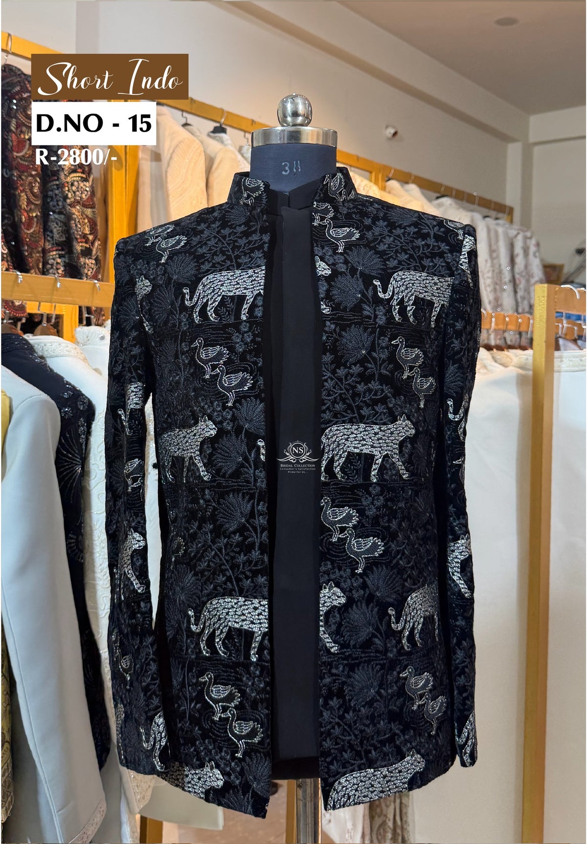 Dark Purple Indo Western with Silver Handwork and Structured Jacket - NS Bridal & Groom Collection
