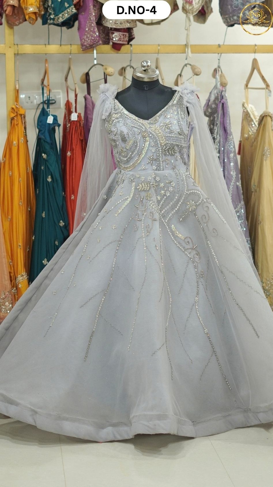 Leveder Heavy Flair Evening Gown – D.NO. 04 – NS Bridal & Groom Collection